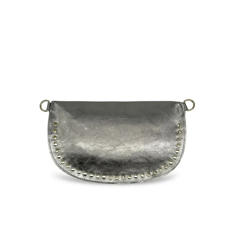 Sac banane en cuir irisé LOU PANADAS Argent moyen