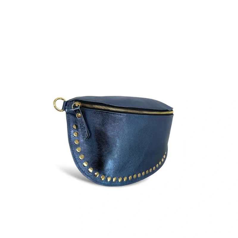 Sac banane en cuir irisé LOU PANADAS Bleu cobalt irisé