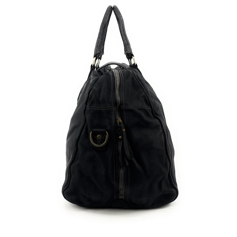 Sac de voyage en cuir vintage COBA Noir