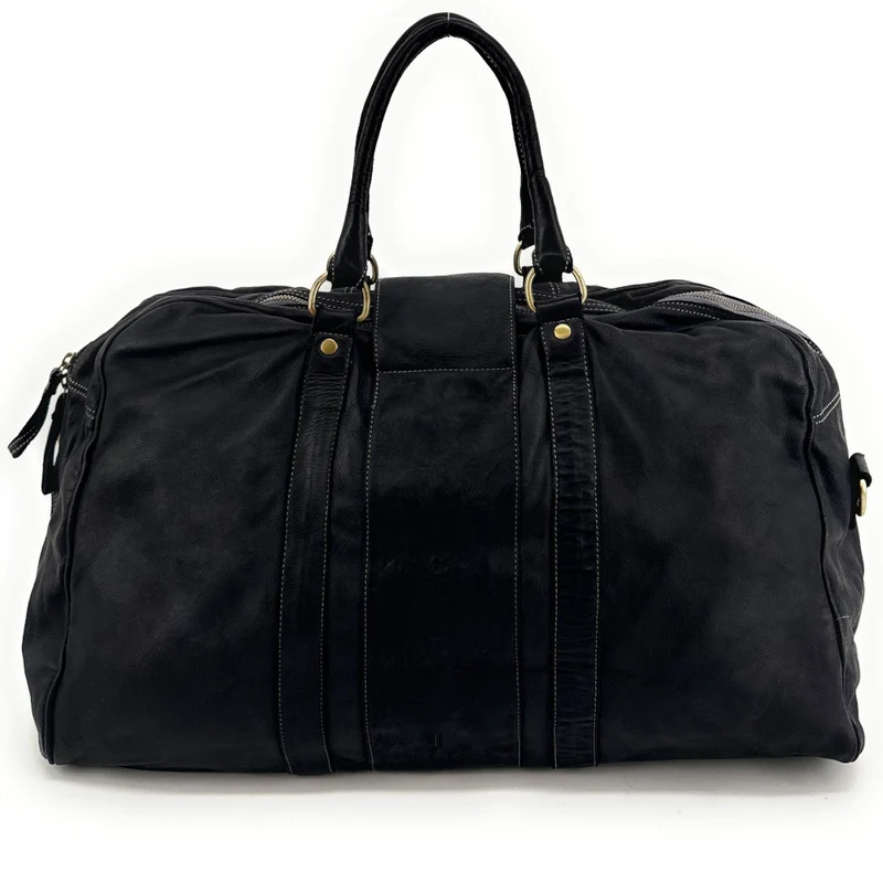 Sac de voyage en cuir vintage COBA Noir