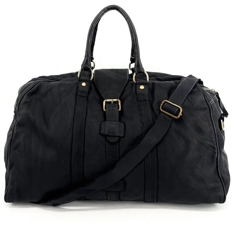 Sac de voyage en cuir vintage COBA Noir