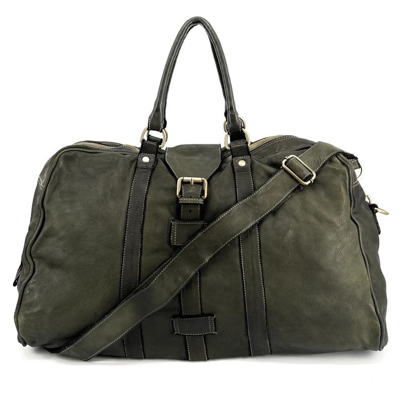 Sac de voyage en cuir vintage COBA Vert Kaki