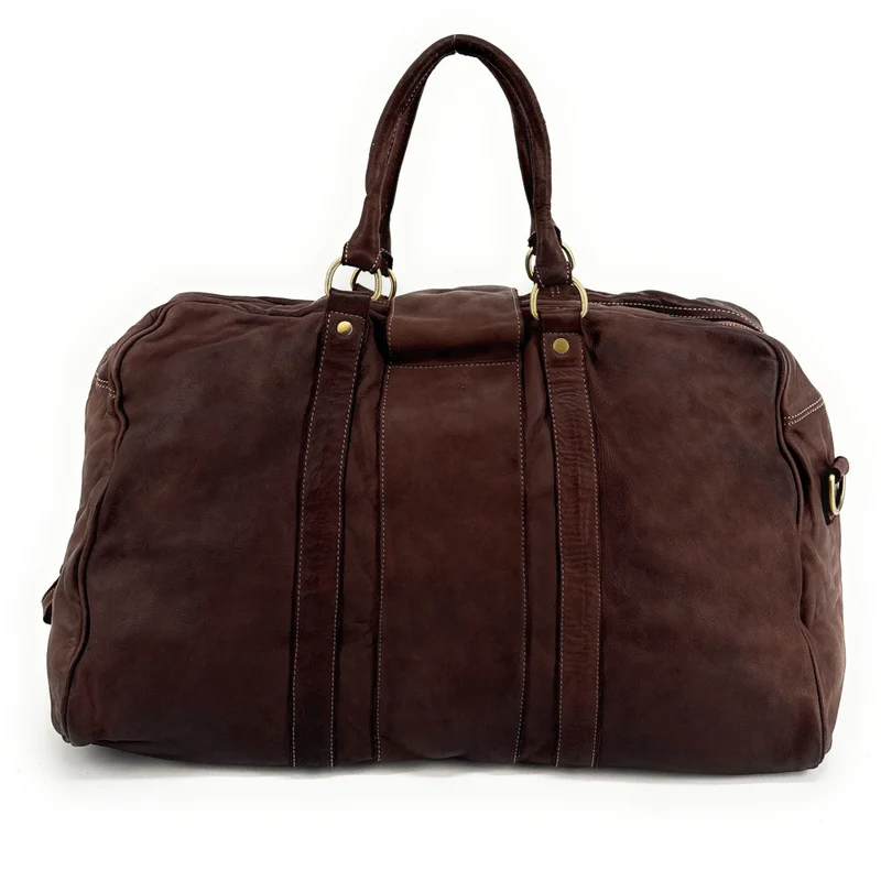 Sac de voyage en cuir vintage COBA Marron Chocolat