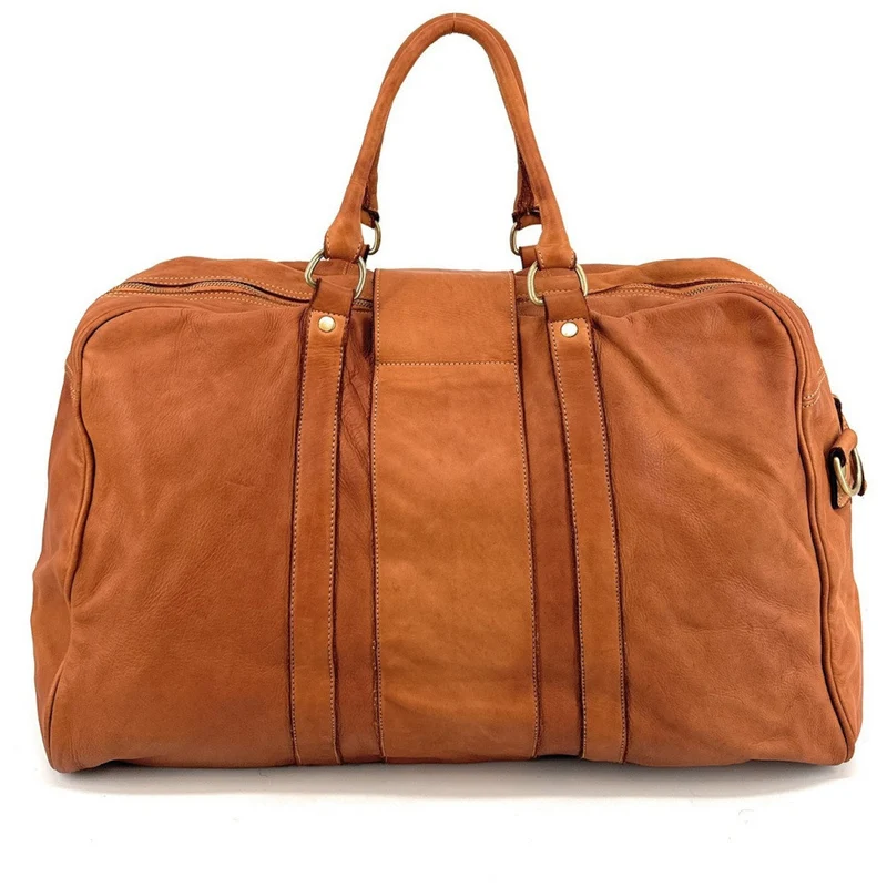 Sac de voyage en cuir vintage COBA Marron Camel