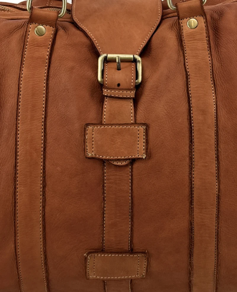 Sac de voyage en cuir vintage COBA Marron Camel