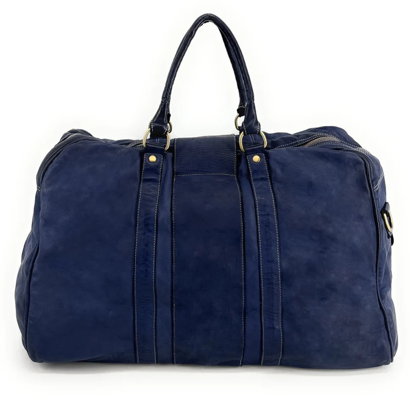 Sac de voyage en cuir vintage COBA Bleu profond