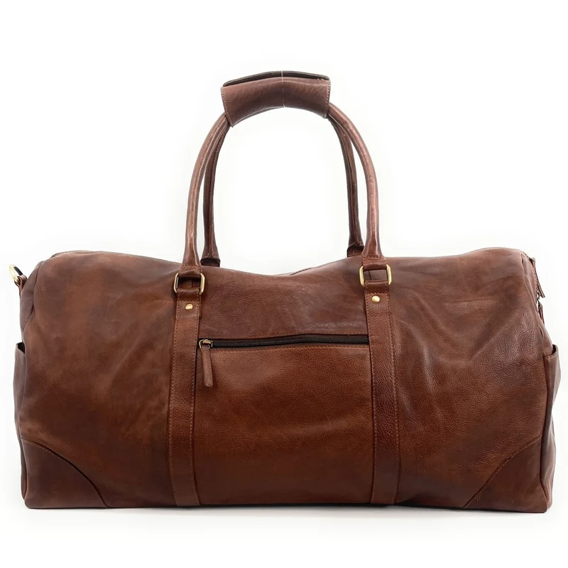 Sac de voyage en cuir vintage ASSOUAN Châtaigne