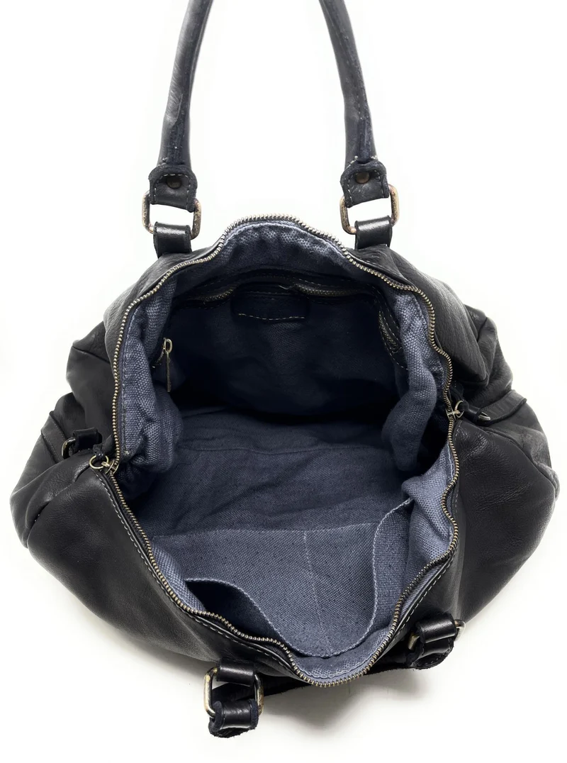 Sac de voyage en cuir italien KARNAK Noir