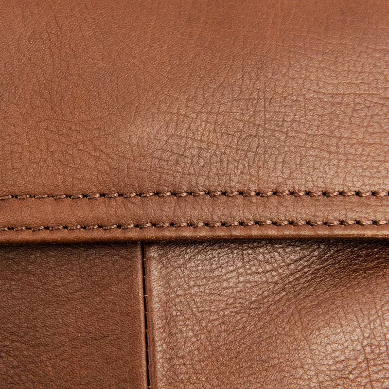 Sac de voyage en cuir lisse ACCRA Camel foncé