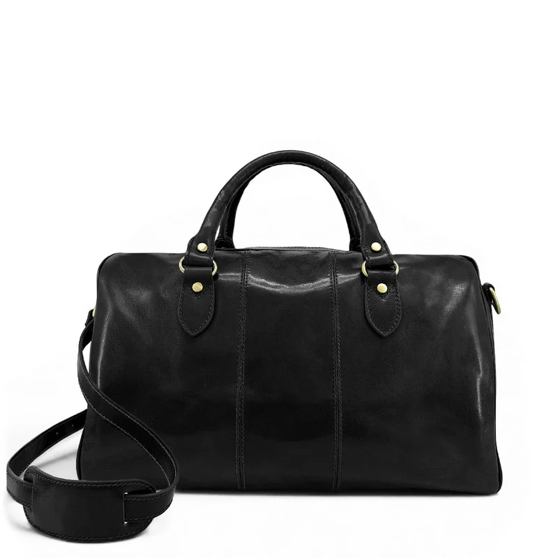 Sac de voyage en cuir lisse ANGKOR Noir