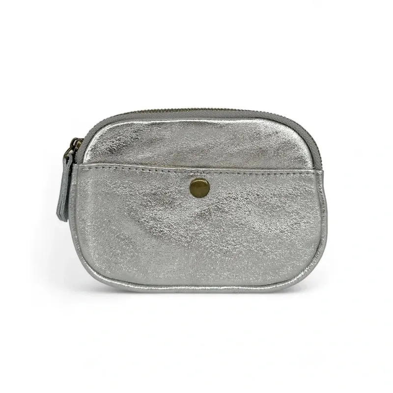 Pochette porte-monnaie en cuir irisé ZIPPY Argent clair