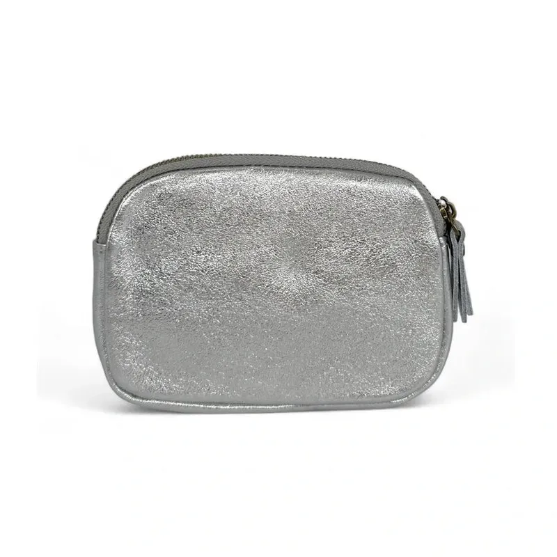 Pochette porte-monnaie en cuir irisé ZIPPY Argent clair