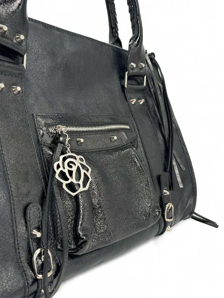 Charm de sac à main en métal argenté ROSE