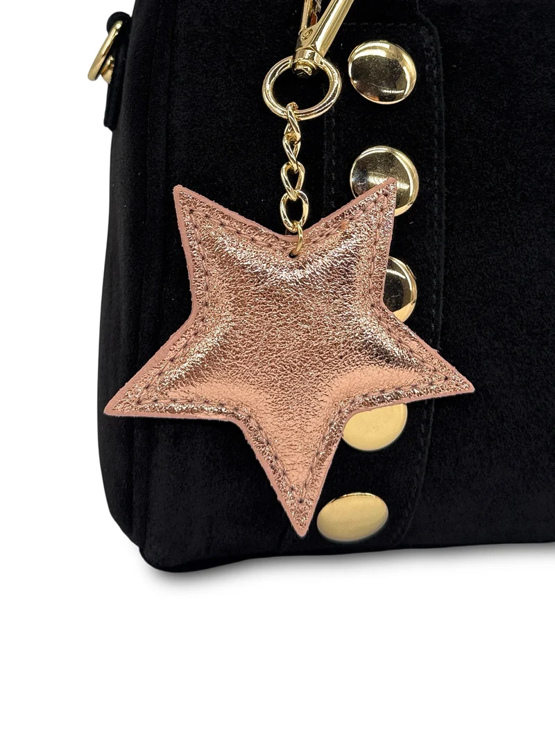 Porte-clés en cuir irisé ETOILE GLOW Rose gold