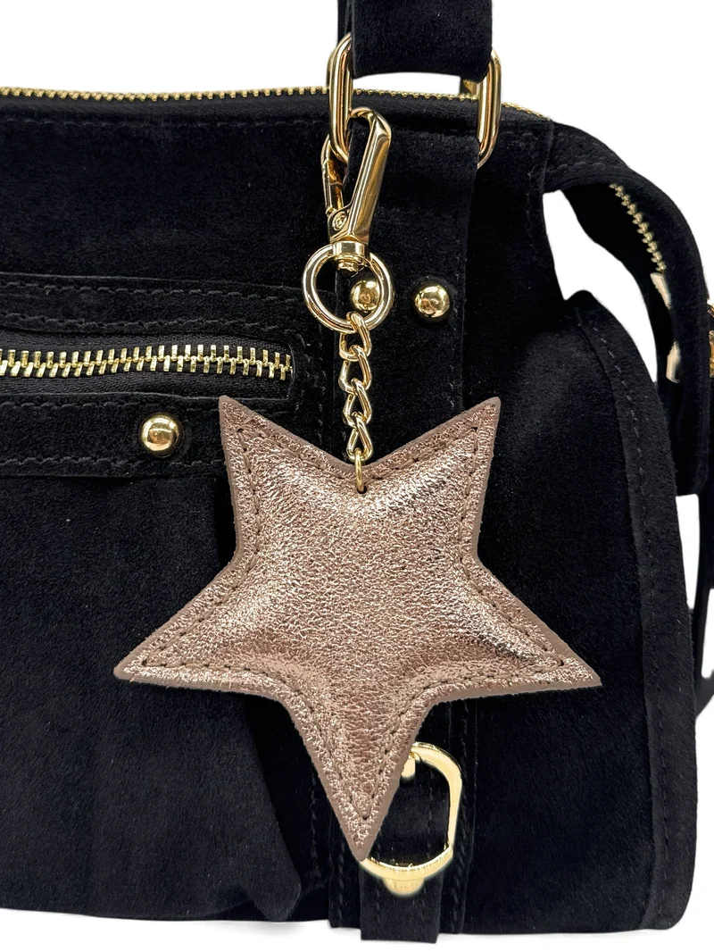 Porte-clés en cuir irisé ETOILE GLOW Champagne irisé
