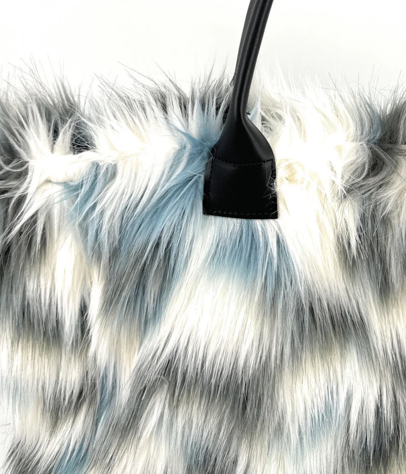 Sac cabas shopping XL en fausse fourrure et cuir TABBY YETI