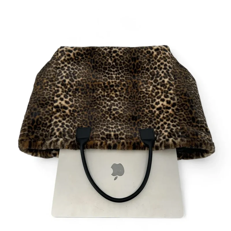 Sac cabas shopping XL en fausse fourrure et cuir TABBY Ocelot