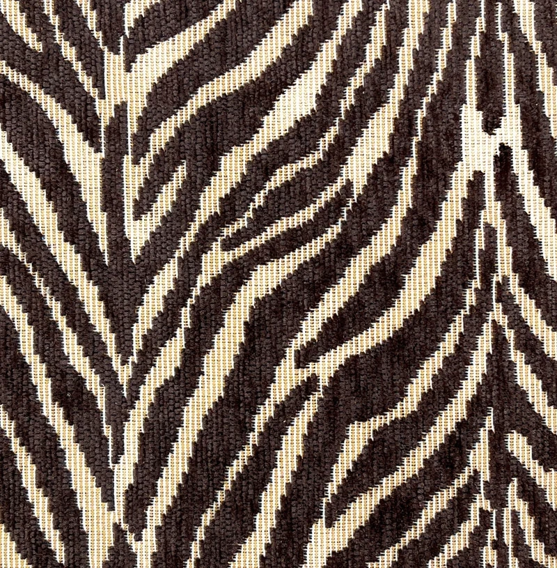 Grand sac cabas rigide en velours tissé ZEBRA Chocolat