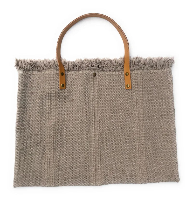 Sac de plage cabas en tissu AMOUR Beige crème