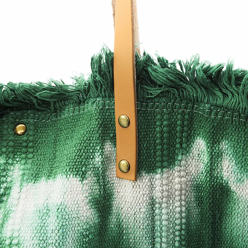 Sac de plage cabas en tissu BELIZE Vert intense