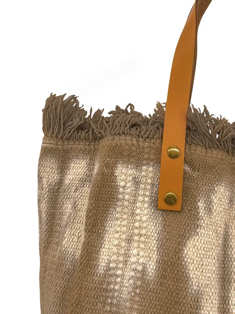 Sac de plage cabas en tissu BELIZE Taupe foncé