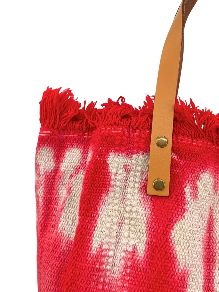 Sac de plage cabas en tissu BELIZE Rouge garance