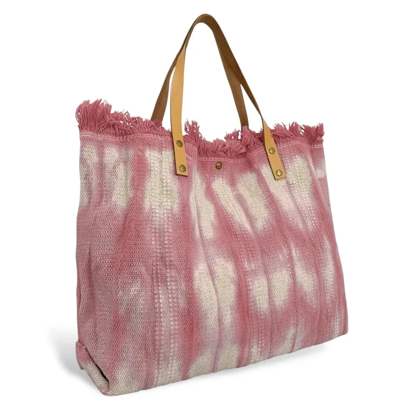 Sac de plage cabas en tissu BELIZE Rose