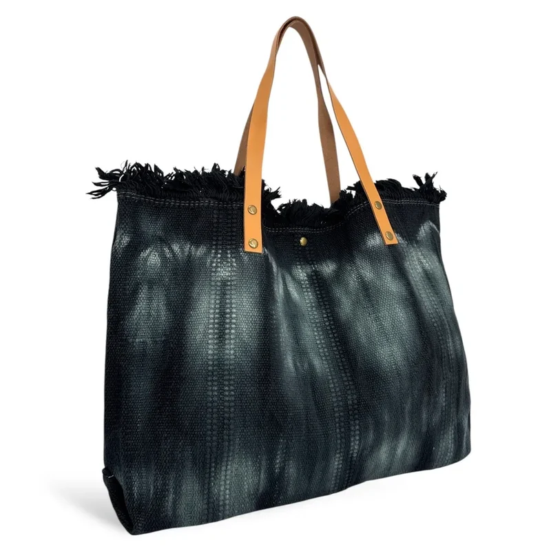 Sac de plage cabas en tissu BELIZE Noir