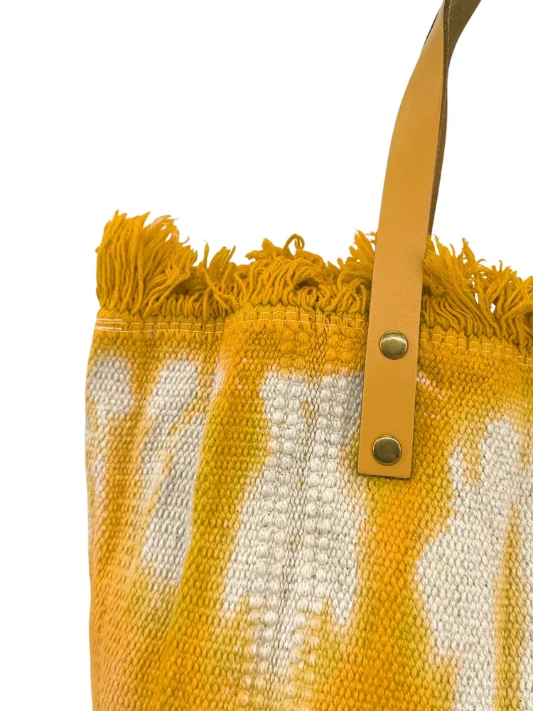 Sac de plage cabas en tissu BELIZE Jaune Moutarde