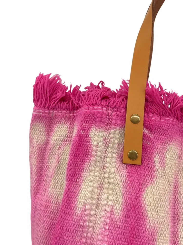 Sac de plage cabas en tissu BELIZE Rose fuchsia