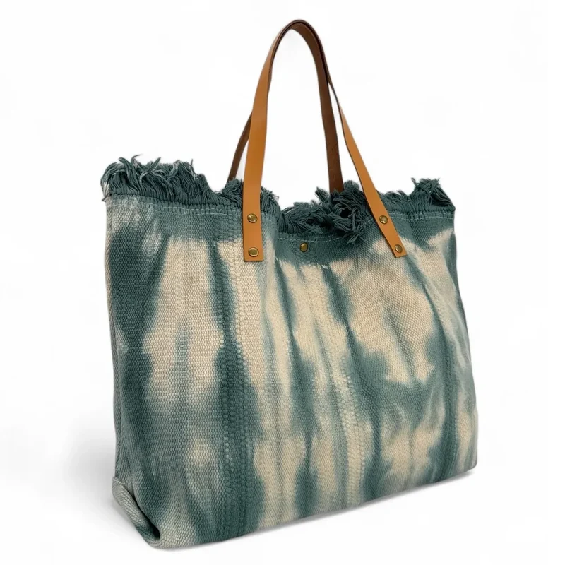 Sac de plage cabas en tissu BELIZE Céladon
