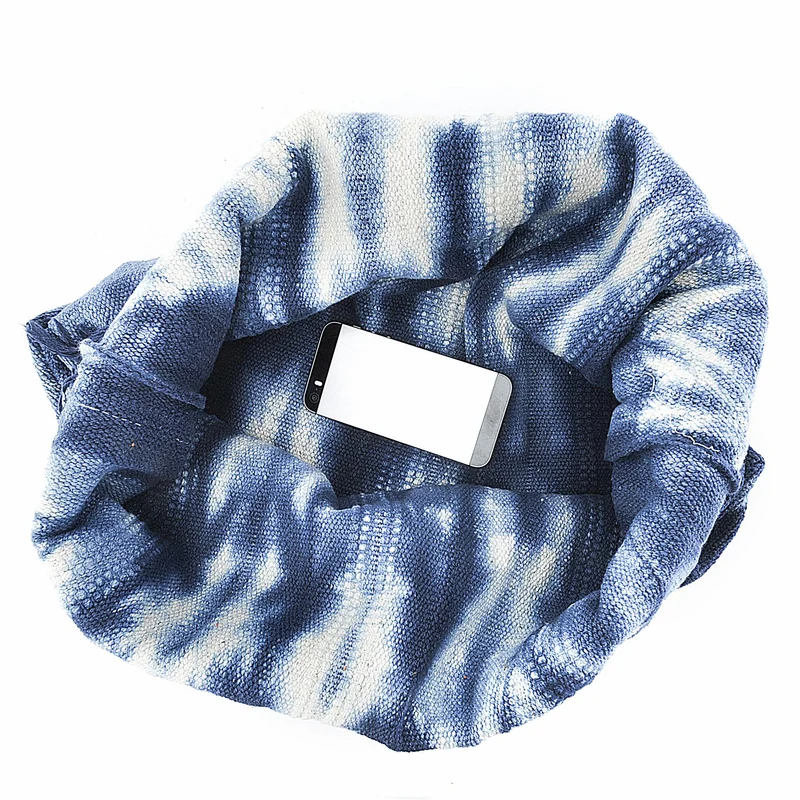 Sac de plage cabas en tissu BELIZE Bleu marine