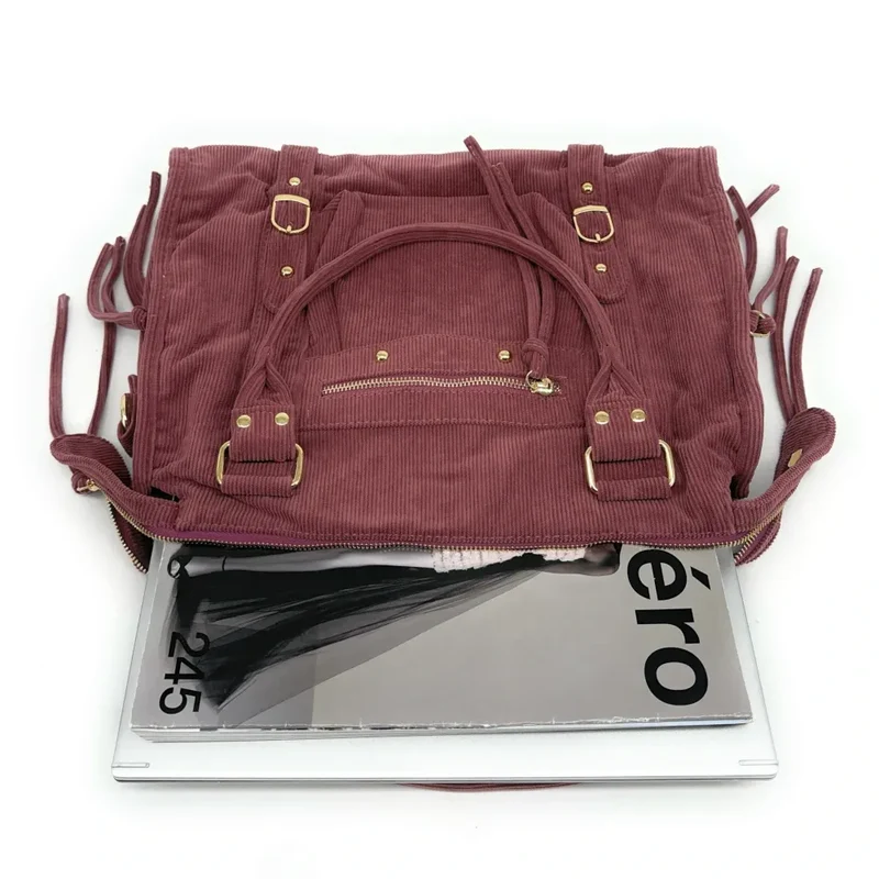 Sac à main en velours côtelé VELVET STORM Rose blush