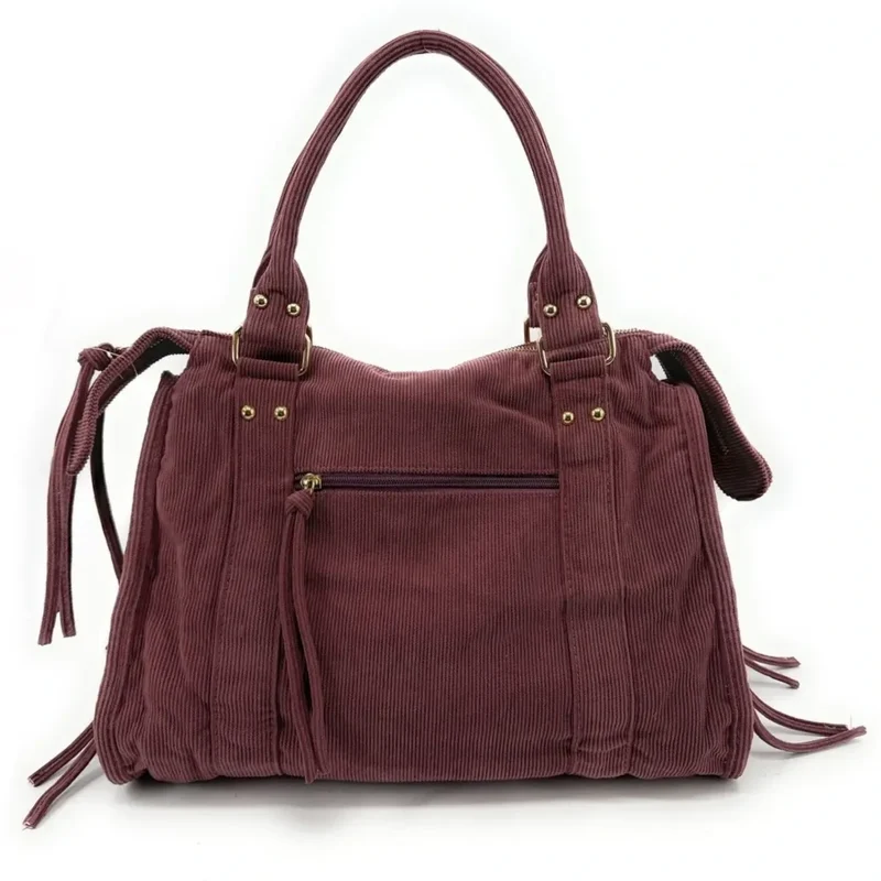 Sac à main en velours côtelé VELVET STORM Rose blush
