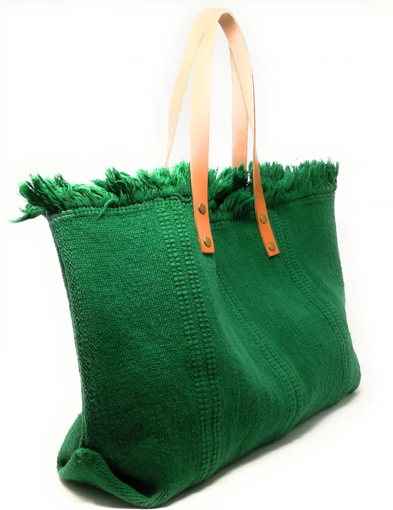 Sac de plage cabas en tissu IBIZA Vert anglais