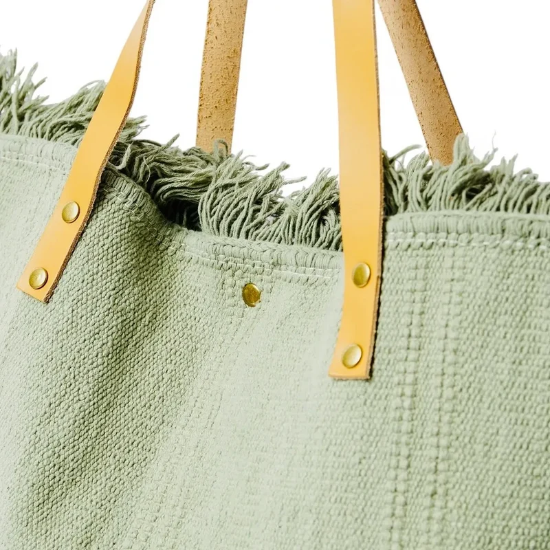 Sac de plage cabas en tissu IBIZA Vert pastel