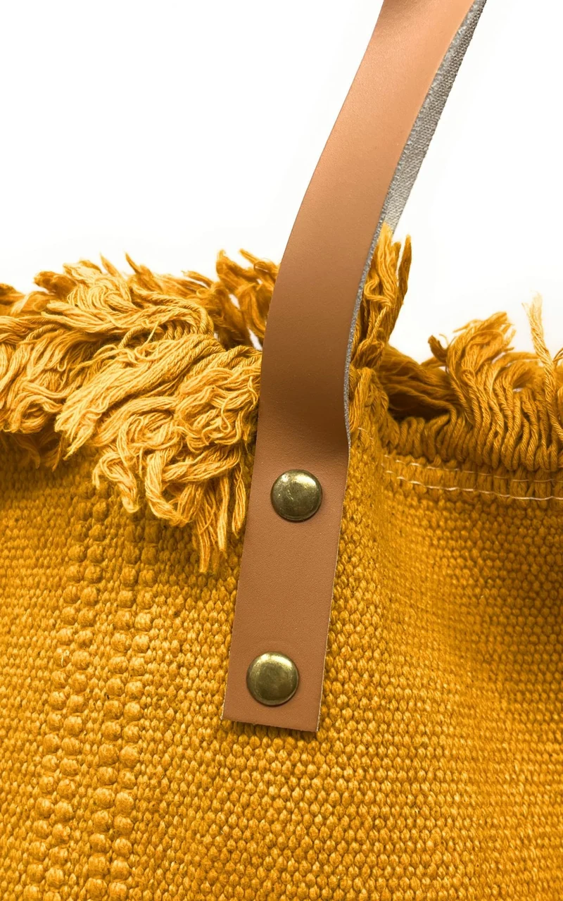 Sac de plage cabas en tissu IBIZA Safran