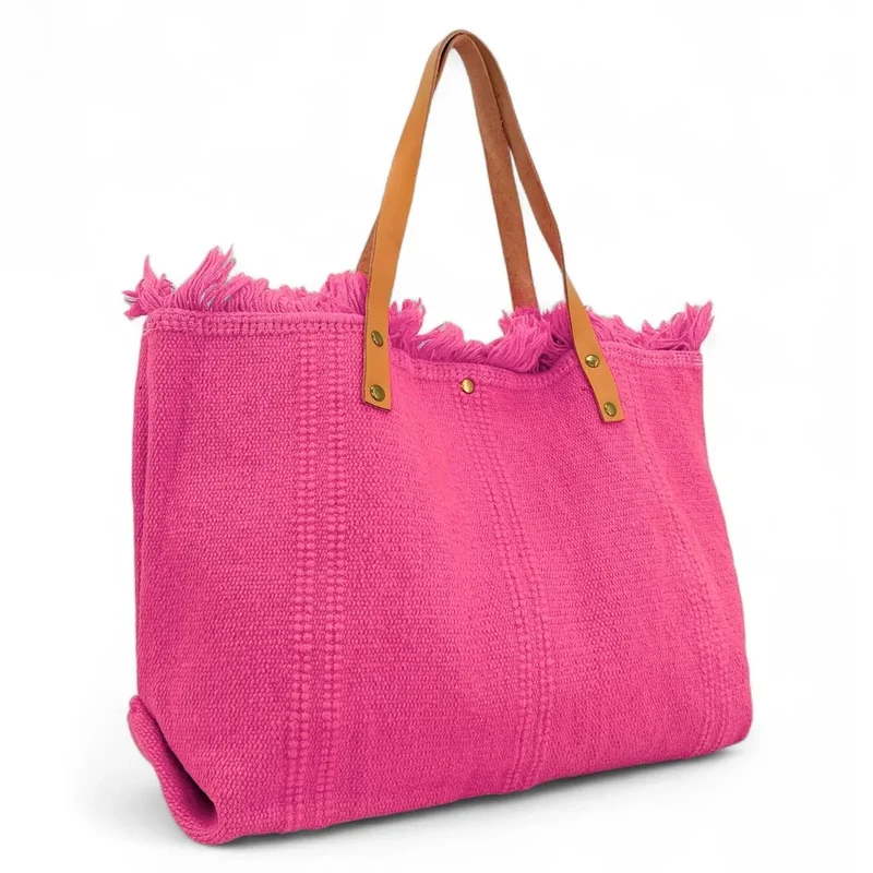 Sac de plage cabas en tissu IBIZA Rose