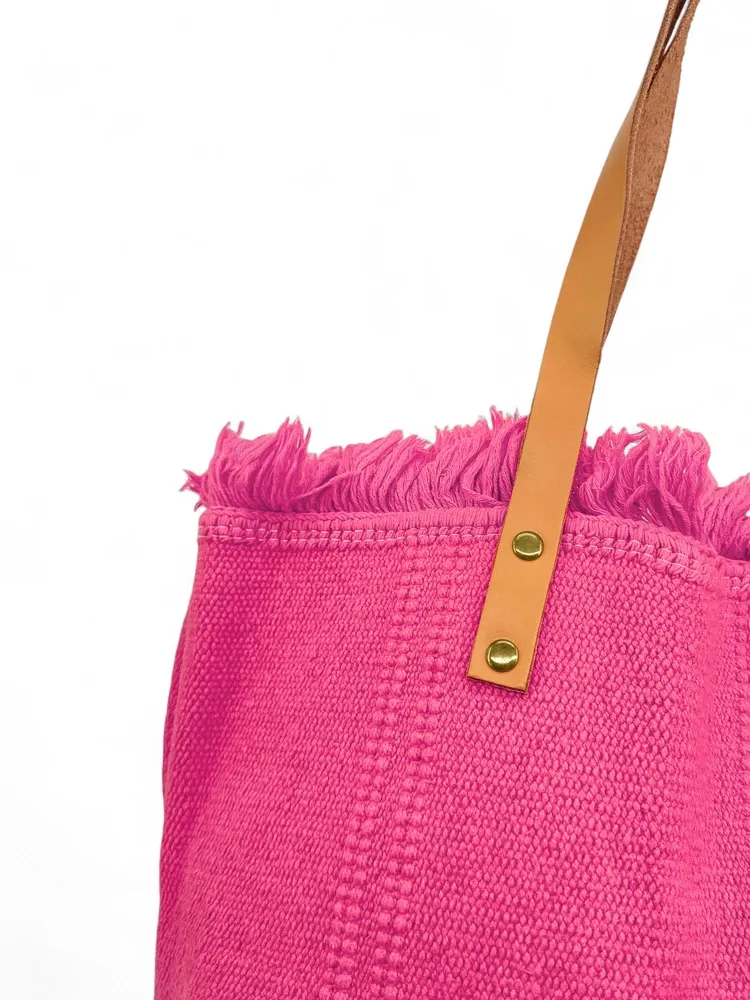 Sac de plage cabas en tissu IBIZA Rose
