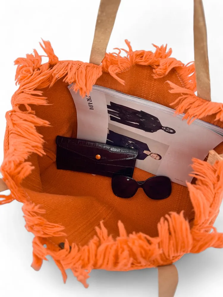 Sac de plage cabas en tissu IBIZA Orange