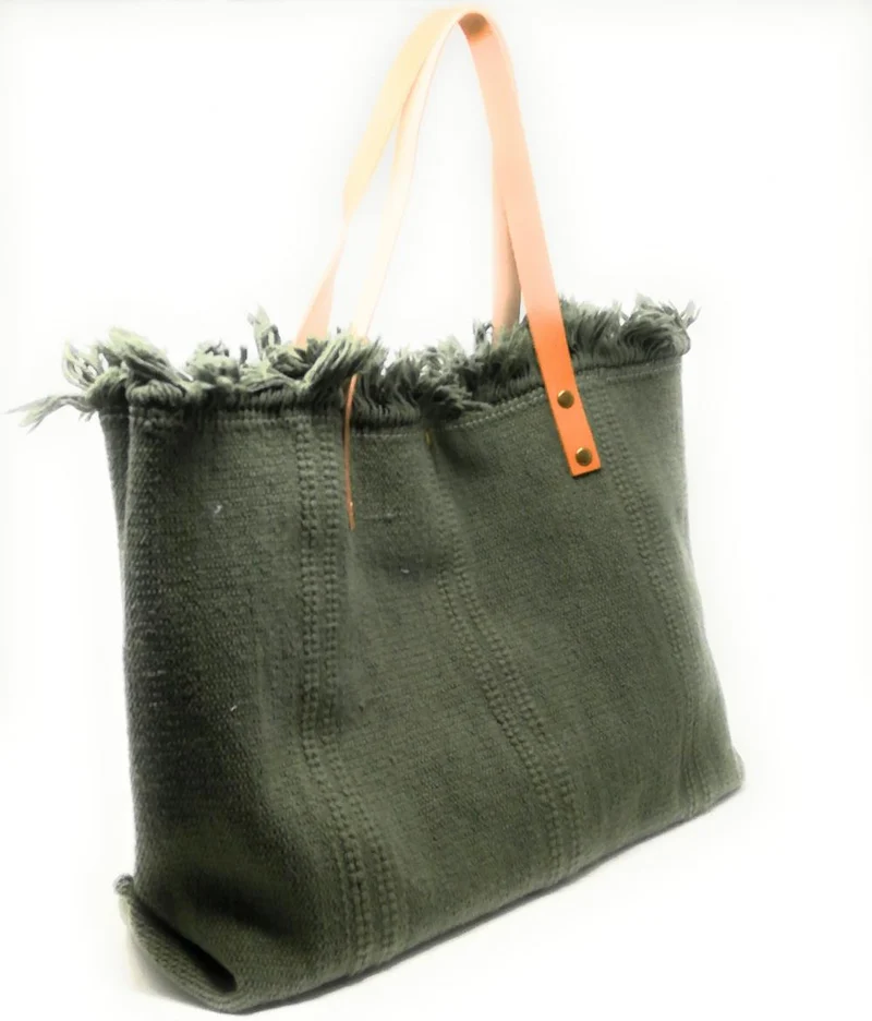 Sac de plage cabas en tissu IBIZA Kaki