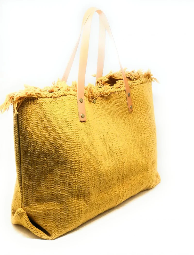 Sac de plage cabas en tissu IBIZA Jaune tournesol