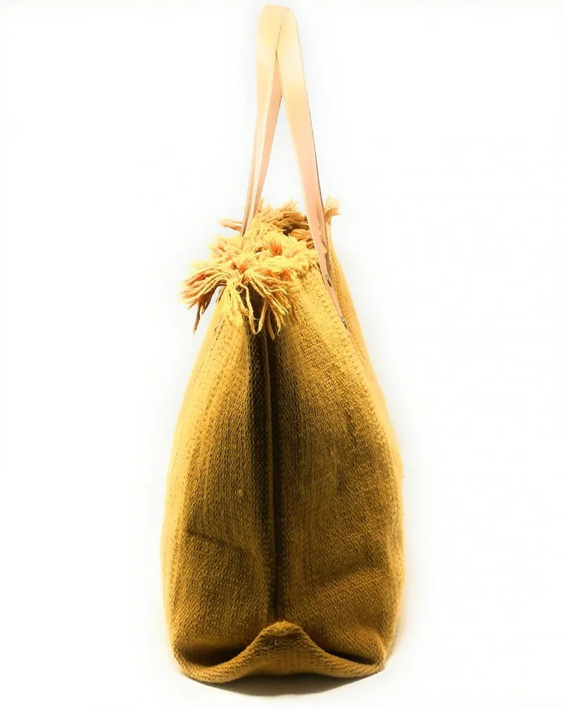 Sac de plage cabas en tissu IBIZA Jaune tournesol
