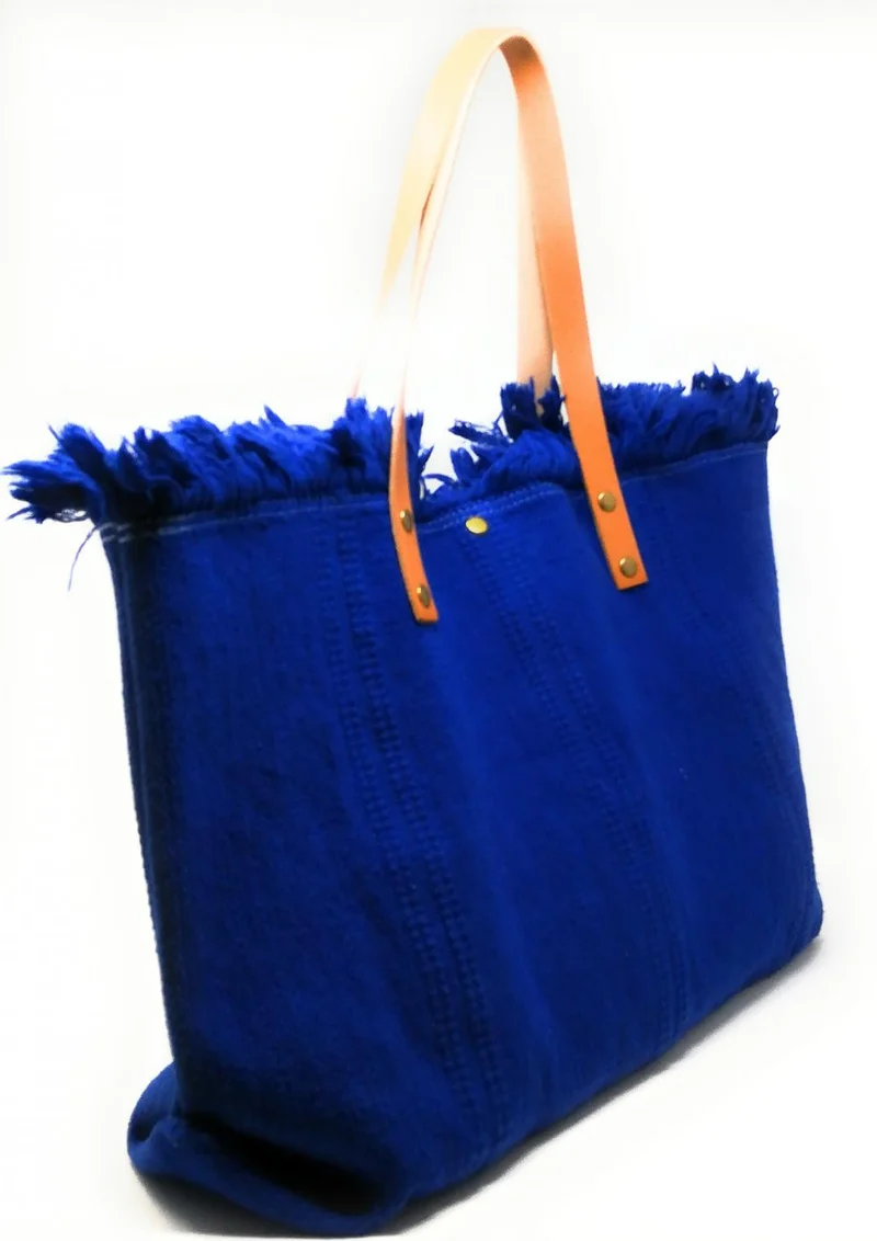 Sac de plage cabas en tissu IBIZA Bleu roi