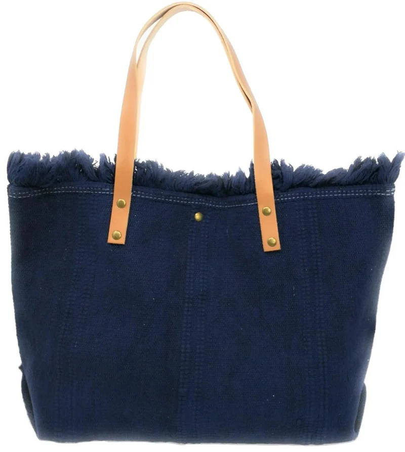 Sac de plage cabas en tissu IBIZA Bleu marine
