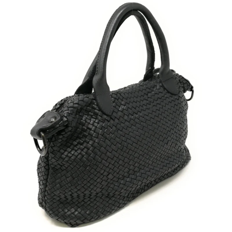 Sac à main en cuir vintage MISS ROSE Noir