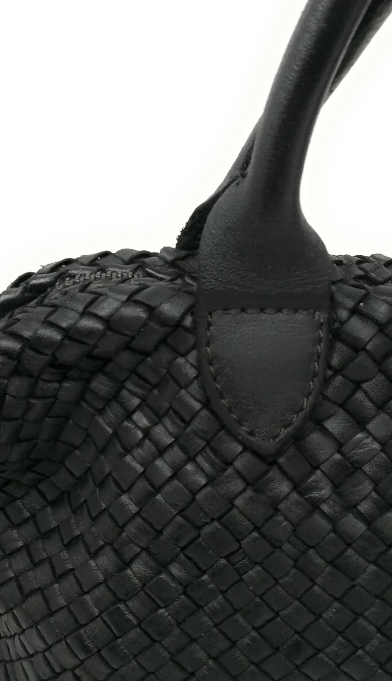 Sac à main en cuir vintage MISS ROSE Noir
