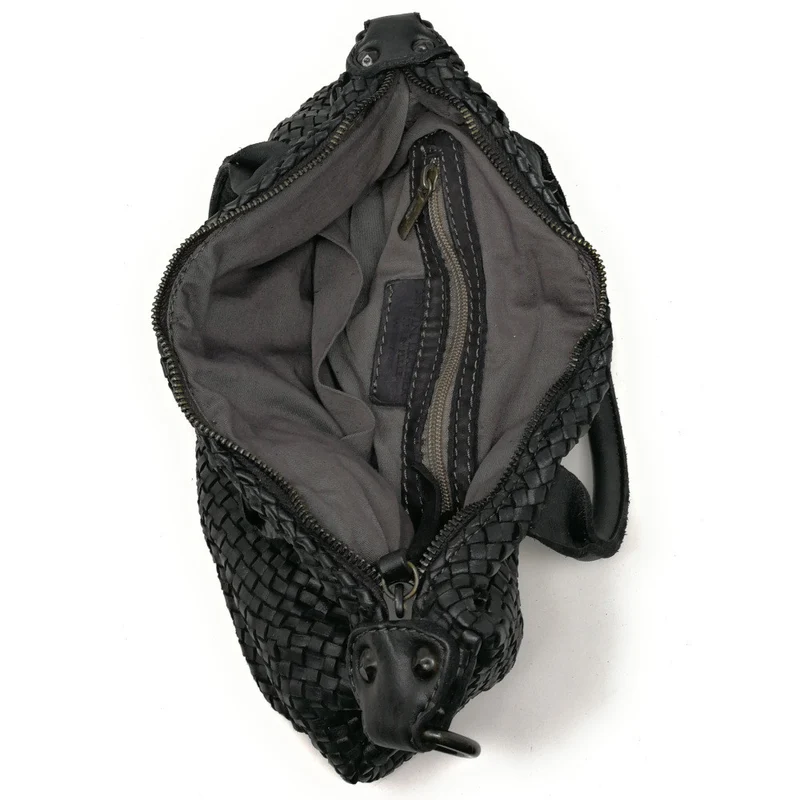 Sac à main en cuir vintage MISS ROSE Noir