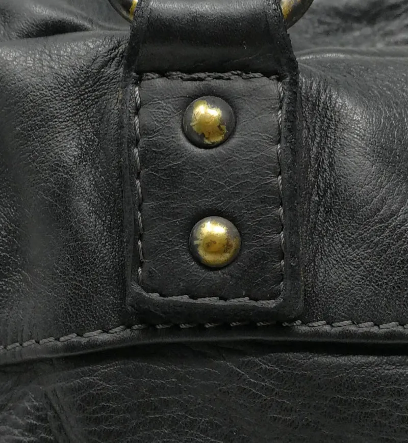 Sac bowling en cuir vintage MISS ERICA Noir