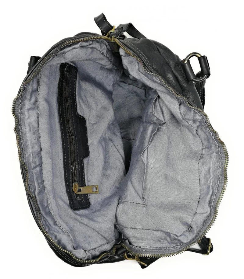 Sac bowling en cuir vintage MISS ERICA Noir